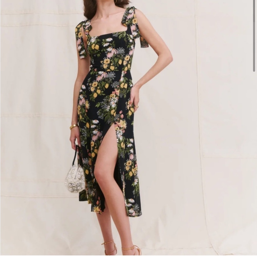 Reformation Twilight Navy Floral Dress